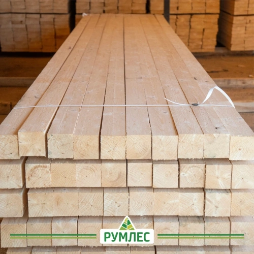 картинка Брус 100*100*6000мм естественной влажности 1 сорт ель/сосна дисковый распил от магазина Румлес