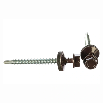 картинка Саморезы кровельные 4,8*50мм RAL 8017 (шоколад) металл/дерево от магазина Румлес