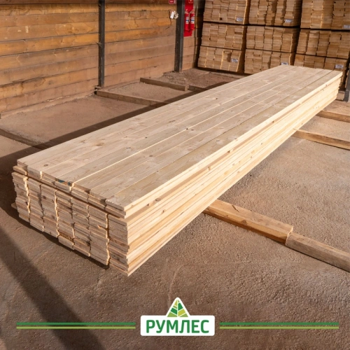 картинка Доска обрезная камерной сушки 25*150*6000мм ель/сосна 1-2 сорт дисковый распил (10-18%) от магазина Румлес