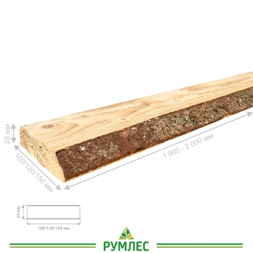 картинка Доска обрезная 25*100/120/150*1900-2000мм 5 сорт (ТУ строительная) естественной влажности хвойные породы от магазина Румлес