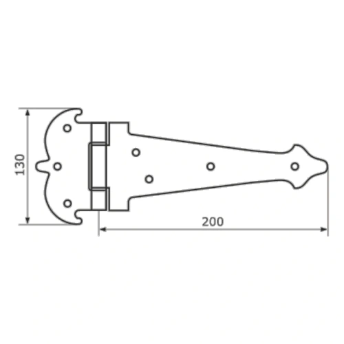 картинка Петля-стрела фигурная кованая ПС-200 мод.2 черная серия Ярославль от магазина Румлес