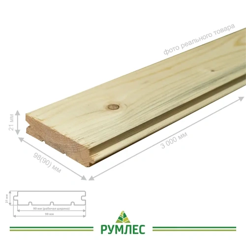 картинка Доска пола шпунтованная ель/сосна 21*98(90)*3000мм сорт С от магазина Румлес