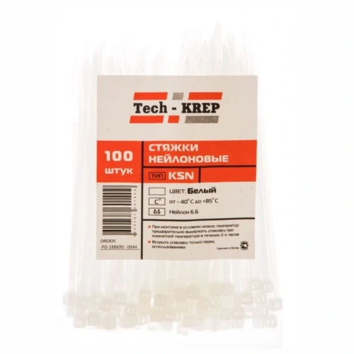 картинка Хомут-стяжка белая KSN-W 3*200мм от магазина Румлес