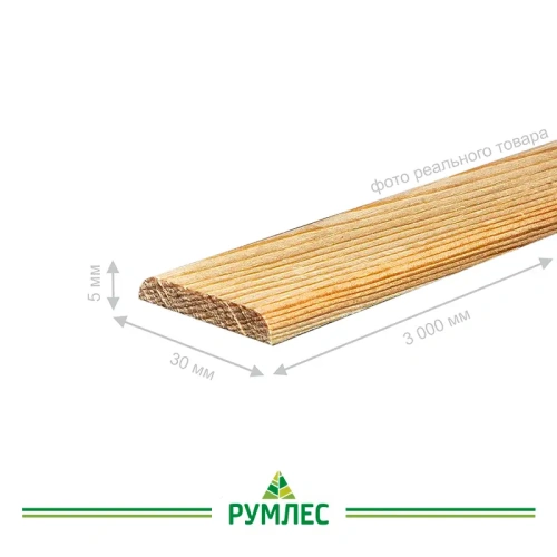 картинка Нащельник плоский 30*3000мм сосна сорт Экстра от магазина Румлес