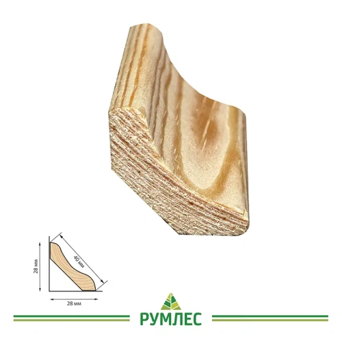 картинка Плинтус лодочка 40*2500мм сосна сорт Экстра от магазина Румлес