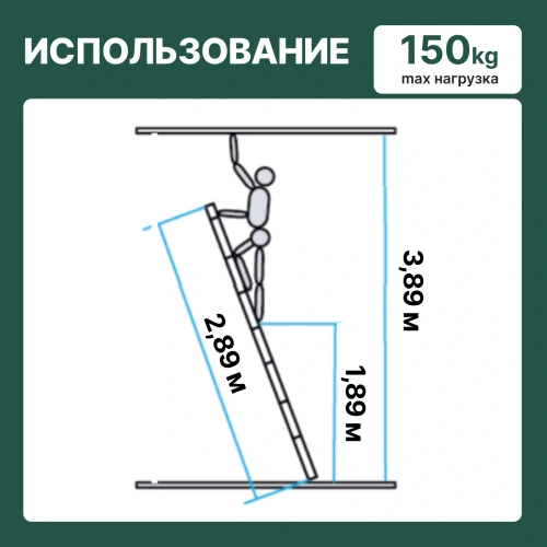картинка Лестница односекционная Новая высота серия NV100 11ст 2,9м 1210111 от магазина Румлес