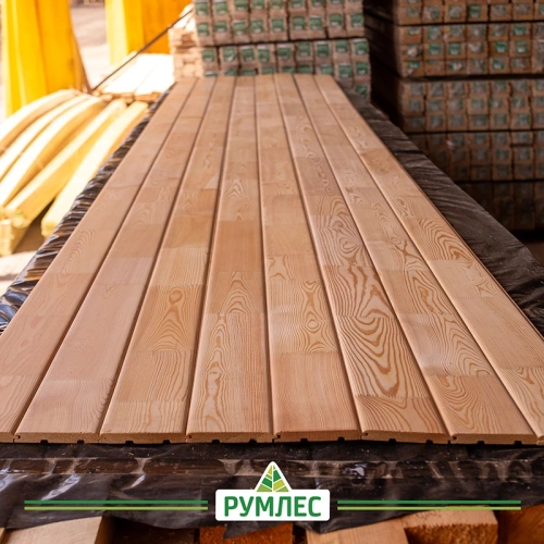 картинка Вагонка штиль лиственница 14*120(110)*6000мм сорт Прима сращенная (8шт/уп) от магазина Румлес